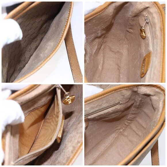 GUCCI Micro GG Supreme Shoulder Bag PVC Beige Gold - Picture 14 of 15